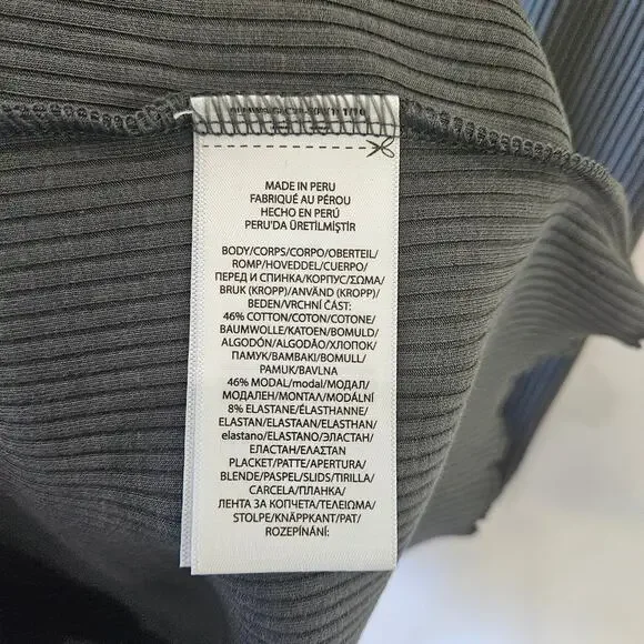 Polo Ralph Lauren Button Front Rib Knit Gray Pencil Skirt Medium - Picture 9 of 15